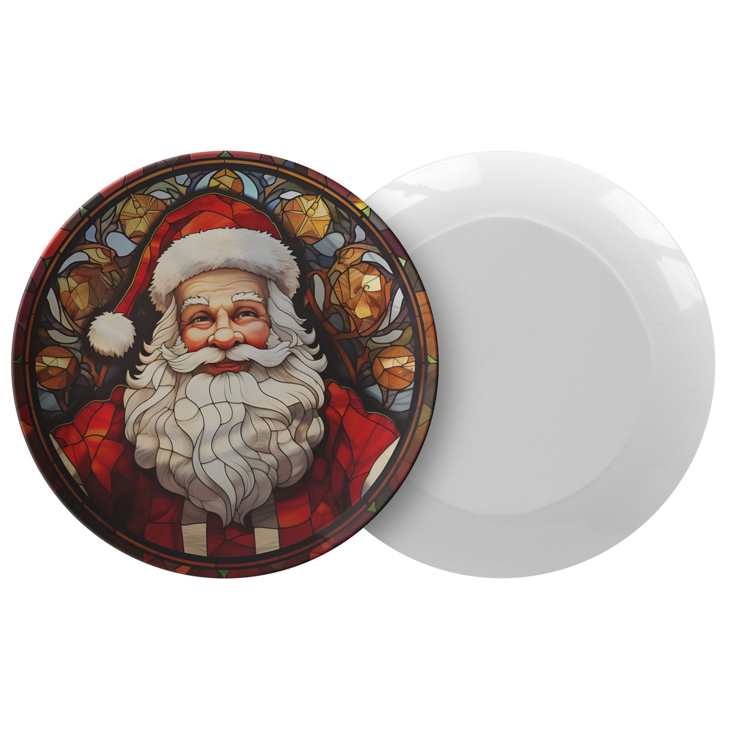 Jolly Santa Plate Christmas Dinner Plate Thermosaf Polymer Plastic Plate