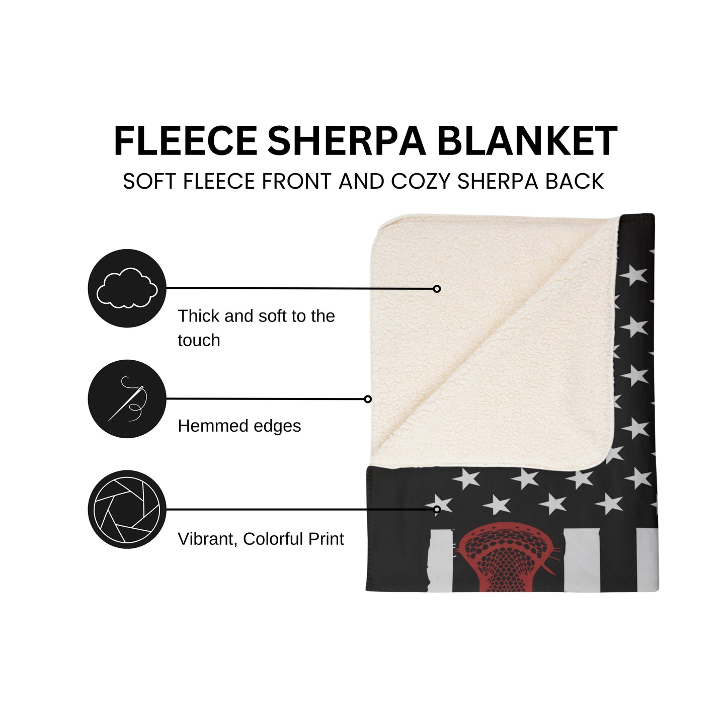 Personalized Lacrosse Flag Blanket