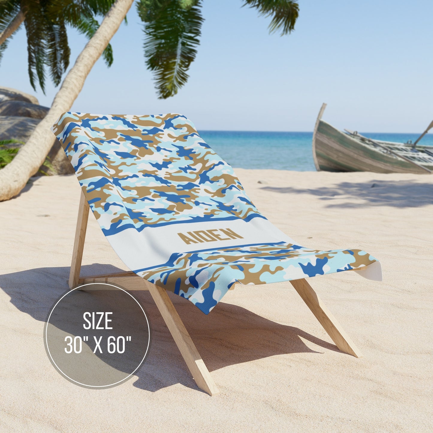 Personalized Camouflage Pattern Beach Towel