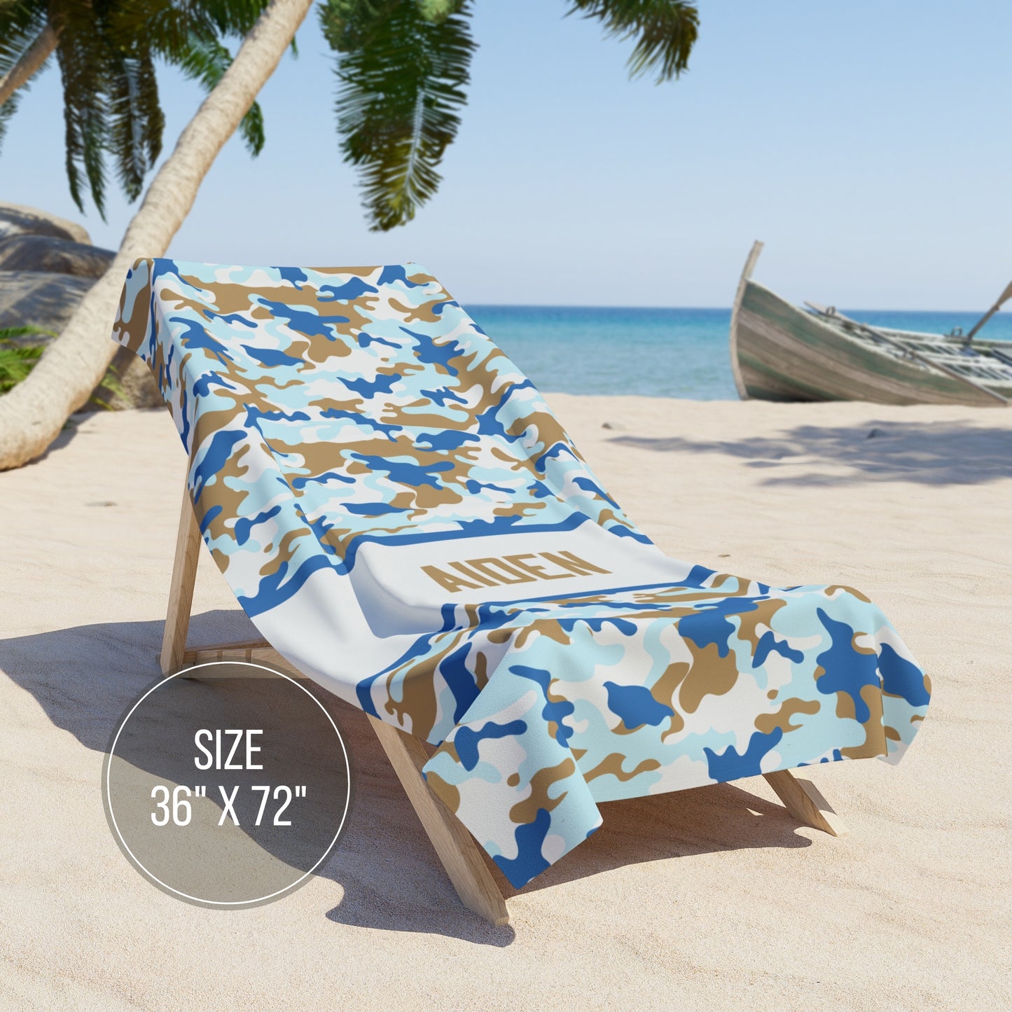 Personalized Camouflage Pattern Beach Towel