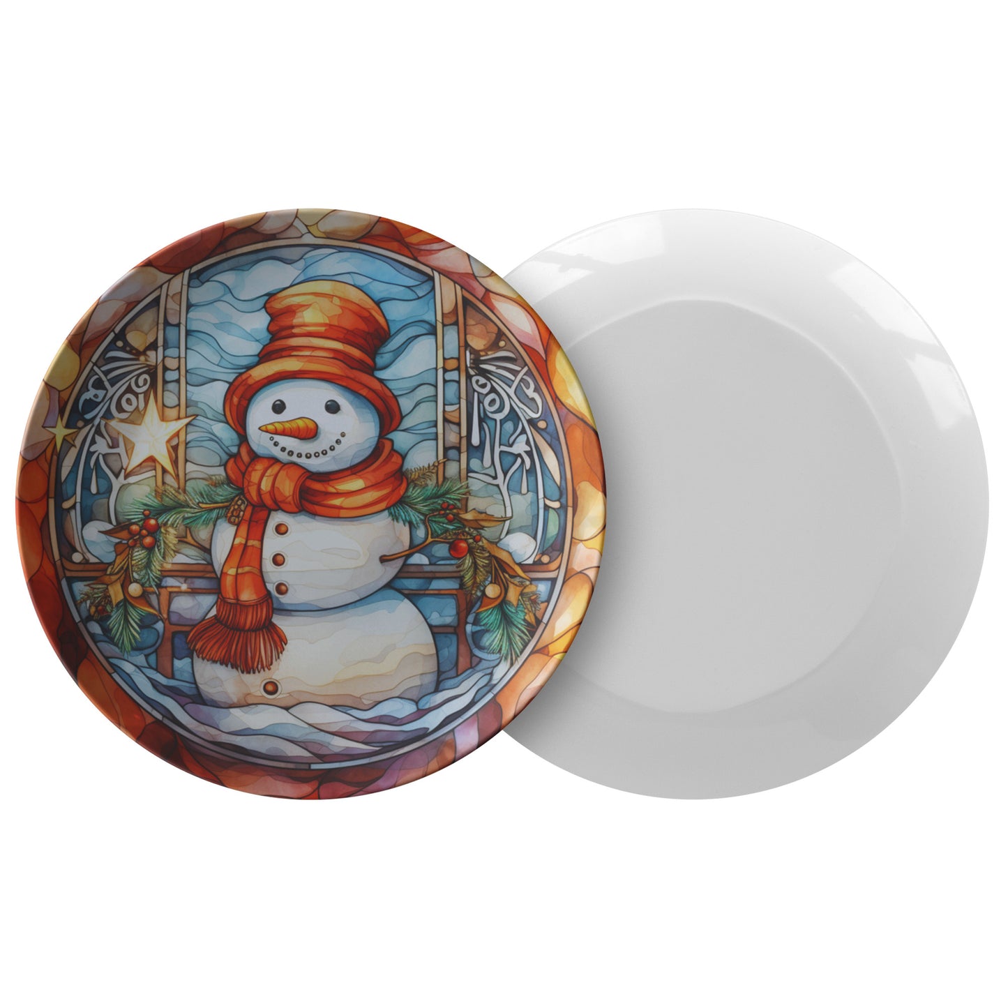 Thermosaf Polymer Plastic Snowman Christmas Dinner Plate