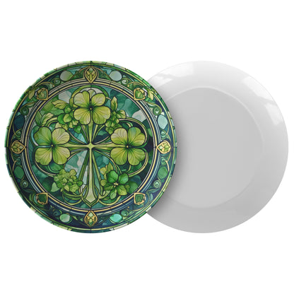 St Patricks Day Cookies Plate Thermosaf Polymer Plastic Shamrock Plate