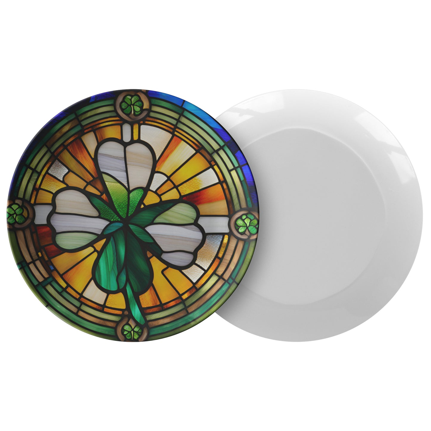 St Patricks Day Decoration Thermosaf Polymer Plastic Shamrock Plate