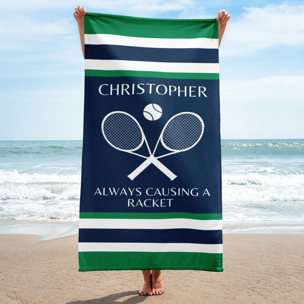 Personalized Tennis Beach Towel