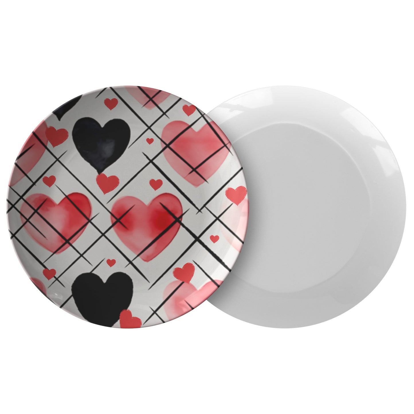 Thermosaf Polymer Plastic Dinner Plates Valentine Plates