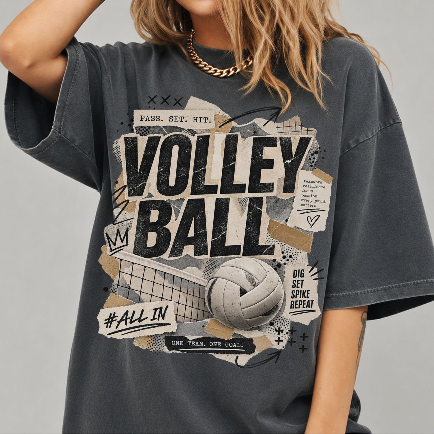 Retro Volleyball Graphic T-Shirt