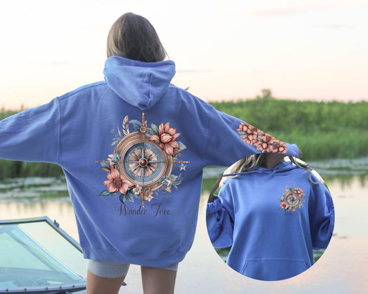 Wander Floral Compass Hoodie