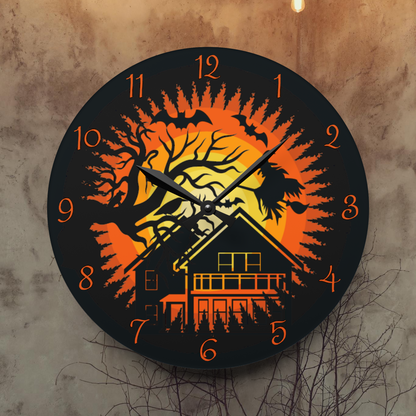 Creepy Halloween Hanging Decor Round Acrylic Wall Clock Halloween Horror Decor Scary Halloween Home Decor Creepy Halloween Party Decorations