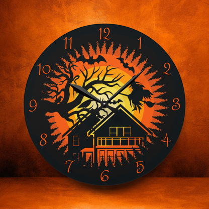 Creepy Halloween Hanging Decor Round Acrylic Wall Clock Halloween Horror Decor Scary Halloween Home Decor Creepy Halloween Party Decorations