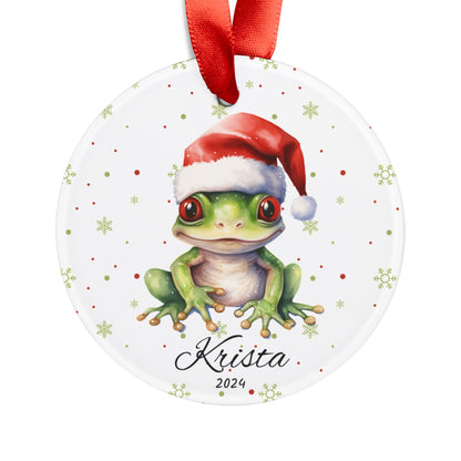 Personalized Frog Christmas Ornament Frog Lover Gift