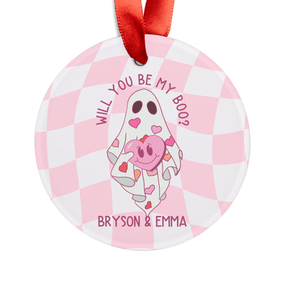 Personalized Ghost Valentines Day Ornament