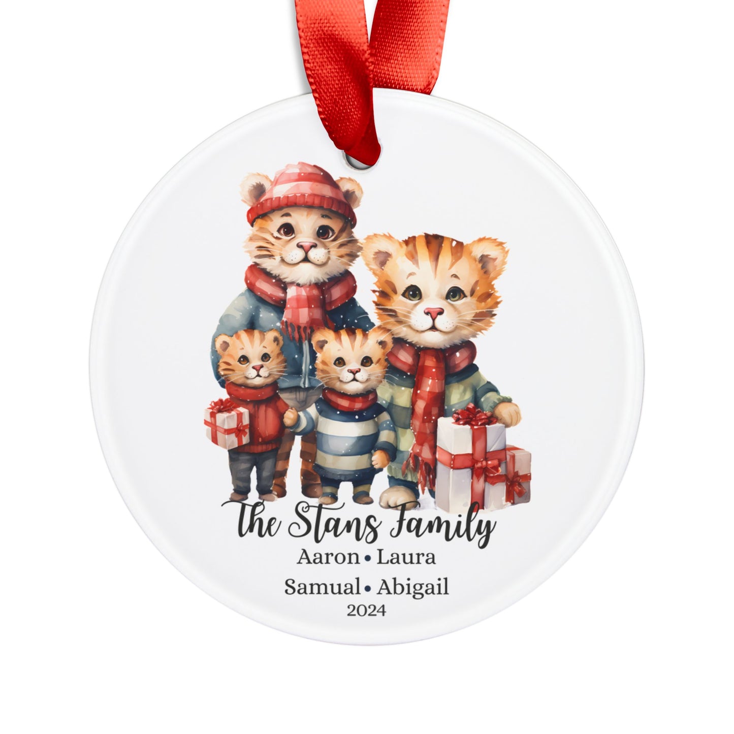 Personalized Family Of Four Christmas Ornament Gift For Family