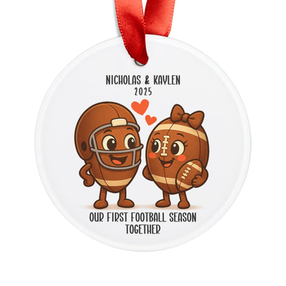 Our First Football Season Together Personalized Couple Ornament