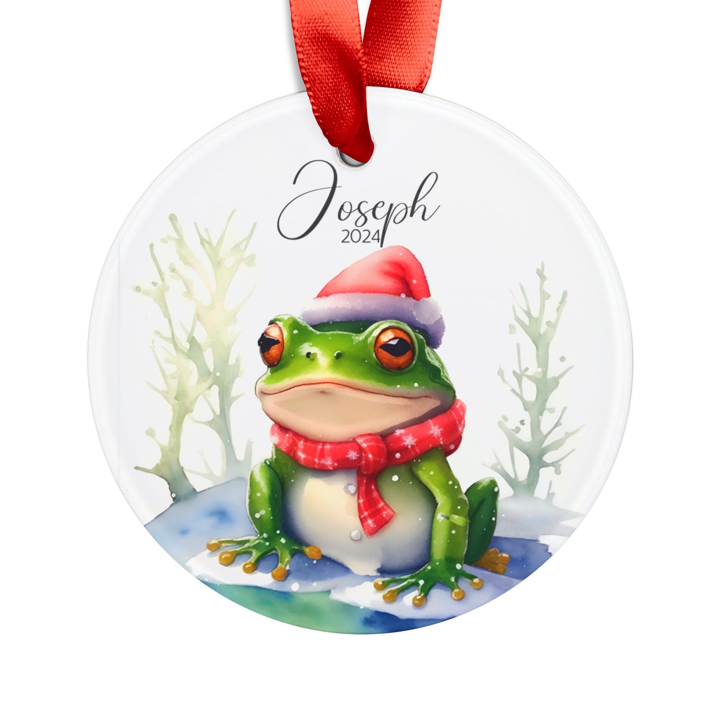 Personalized Frog Christmas Ornament