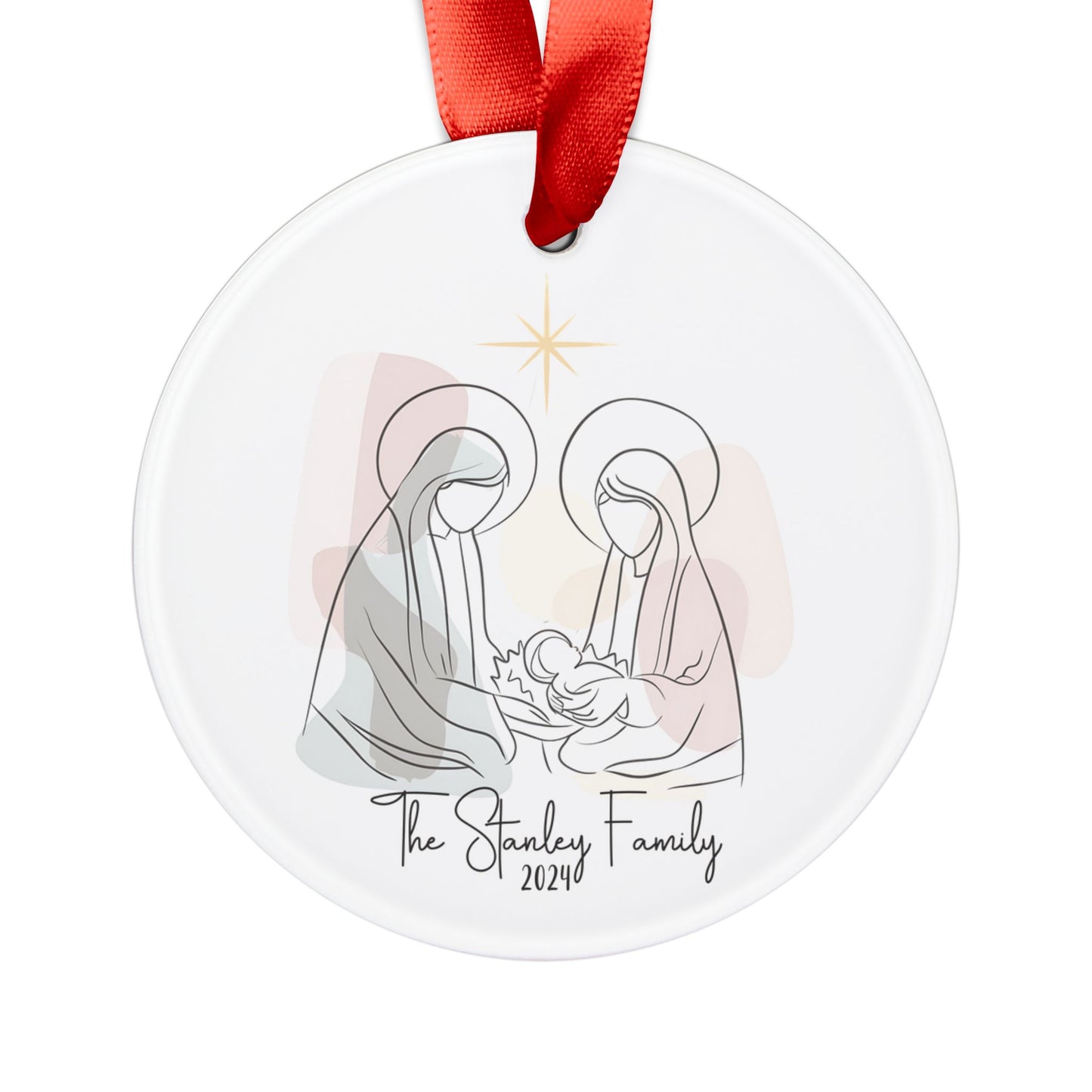 Personalized Nativity Christmas Ornament Minimalist Ornament