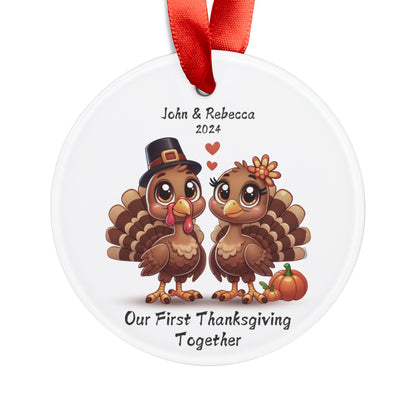 Our First Thanksgiving Together Personalized Couple Ornament