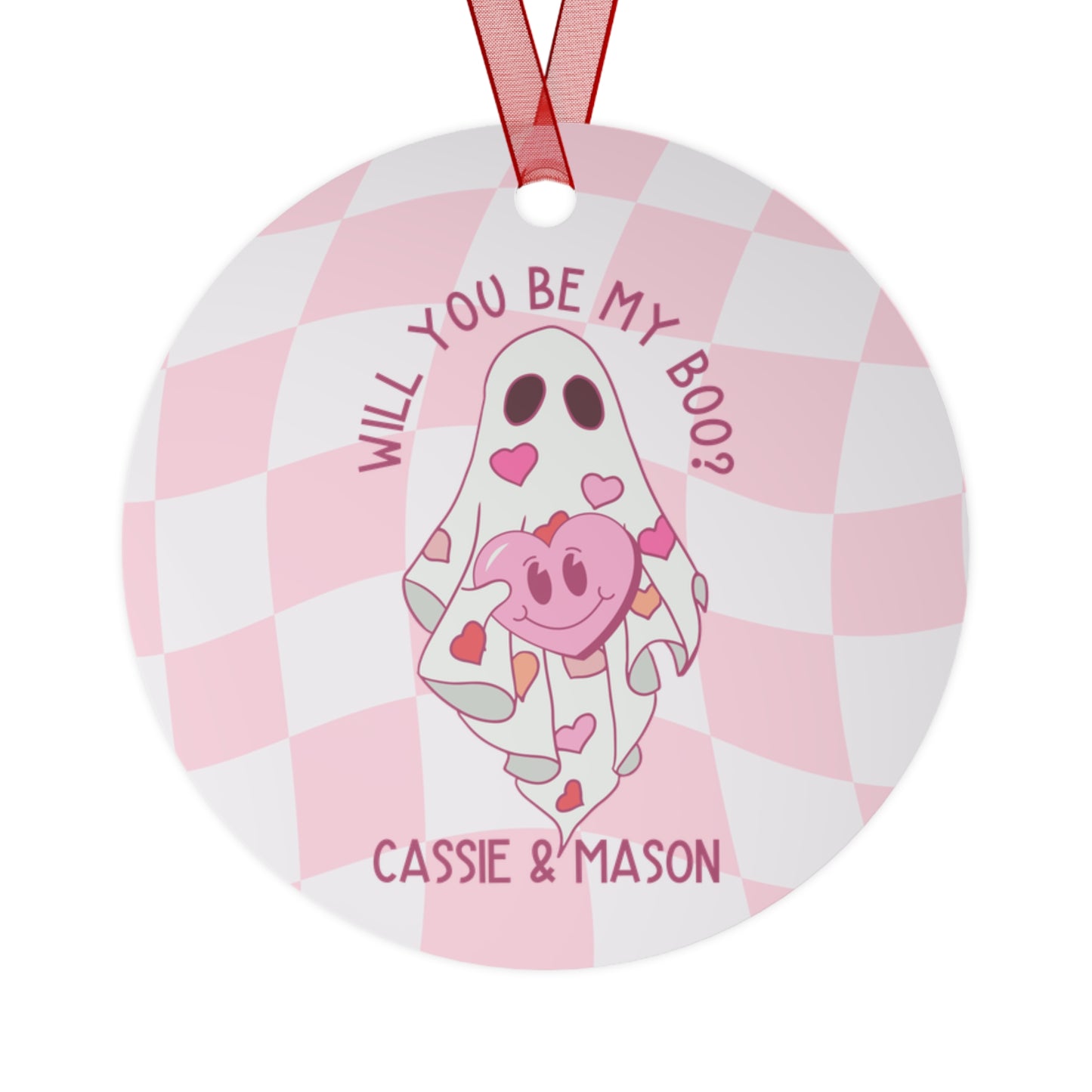 Personalized Ghost Valentines Day Ornament