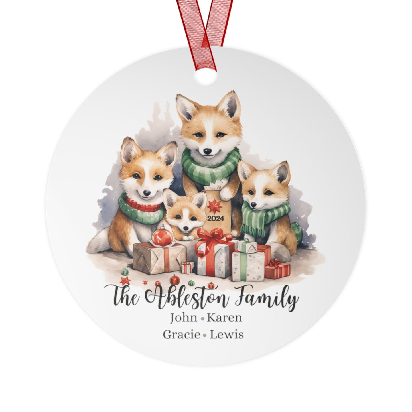 Personalized Family Of Four Christmas Ornament Holiday Gift For Family