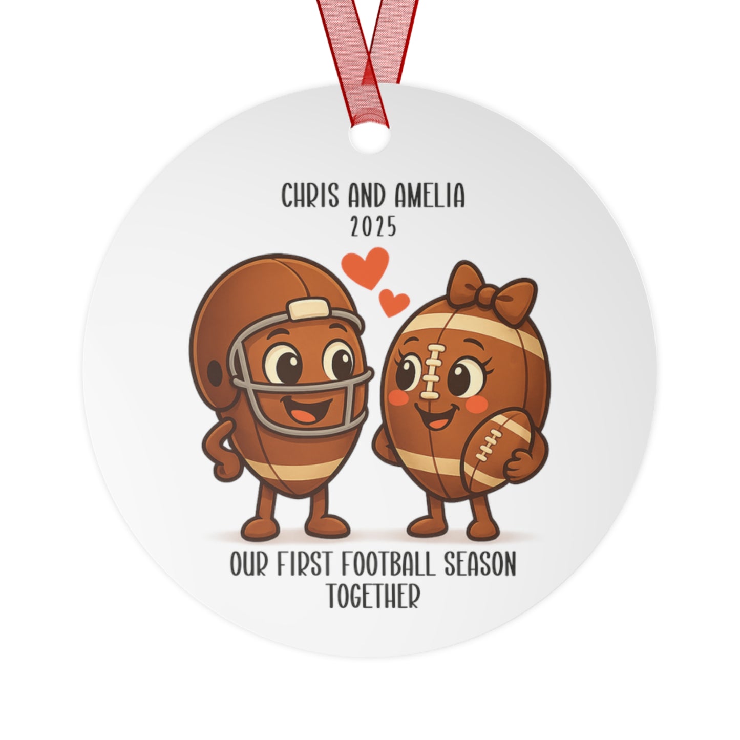 Our First Football Season Together Personalized Couple Ornament