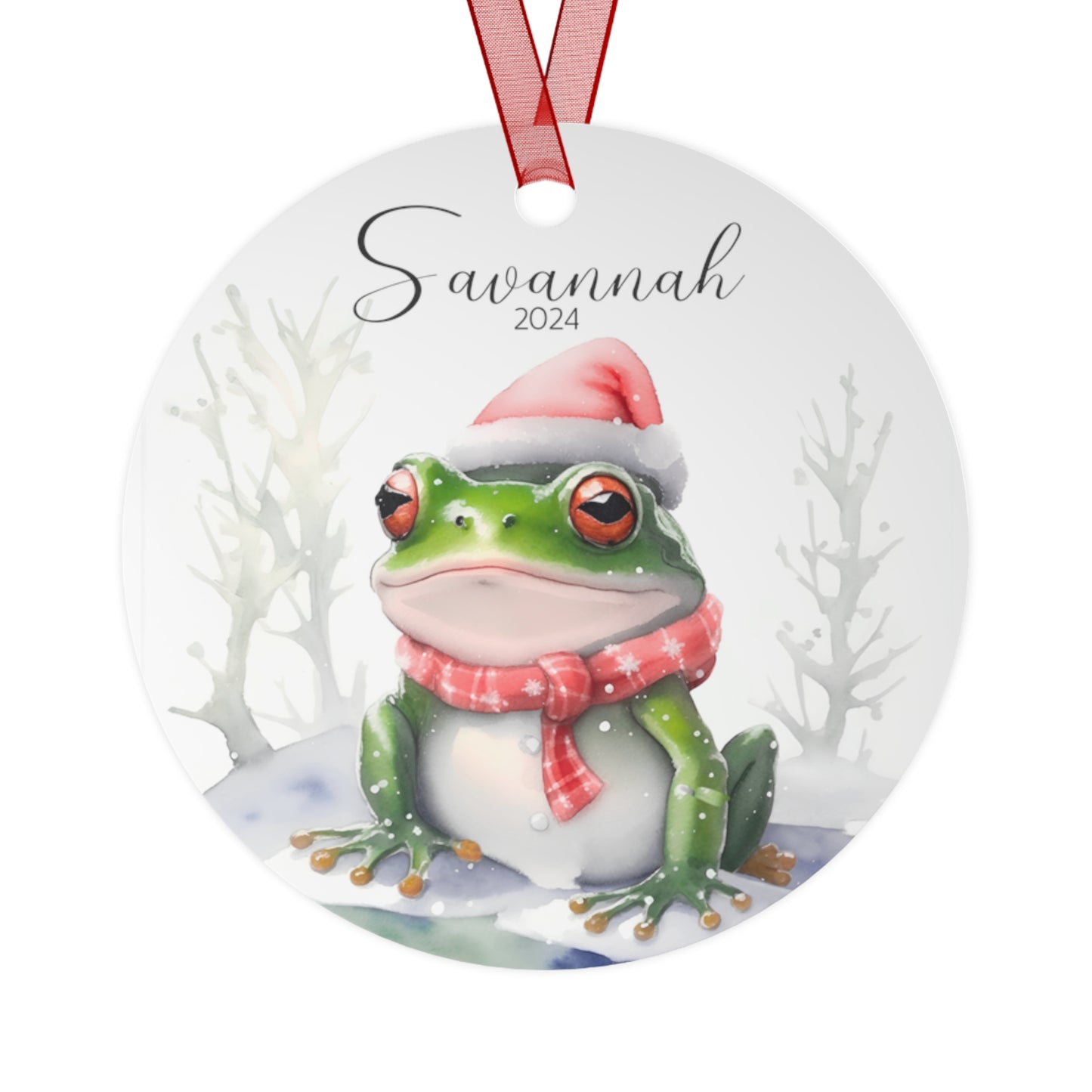 Personalized Frog Christmas Ornament