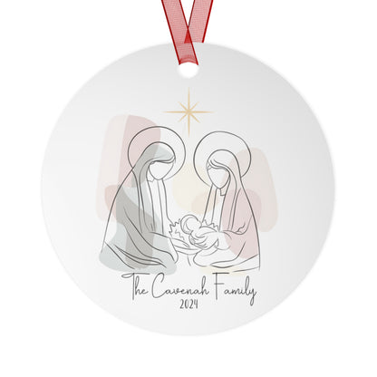 Personalized Nativity Christmas Ornament Minimalist Ornament