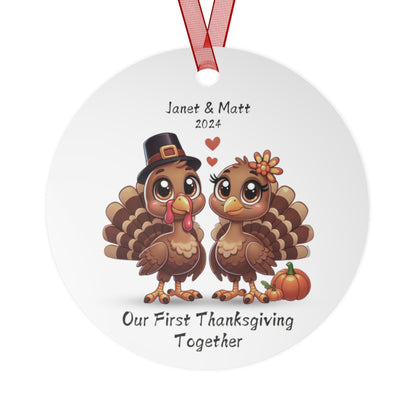 Our First Thanksgiving Together Personalized Couple Ornament
