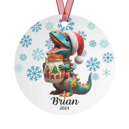 Personalized Dinosaur Christmas Ornament Dinosaur Gift