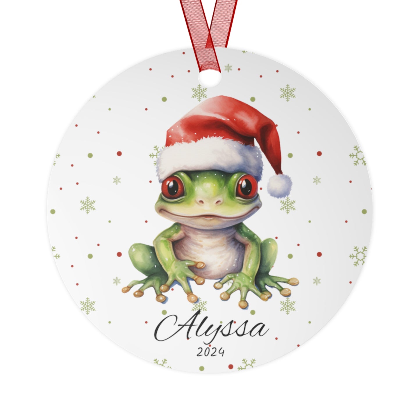 Personalized Frog Christmas Ornament Frog Lover Gift