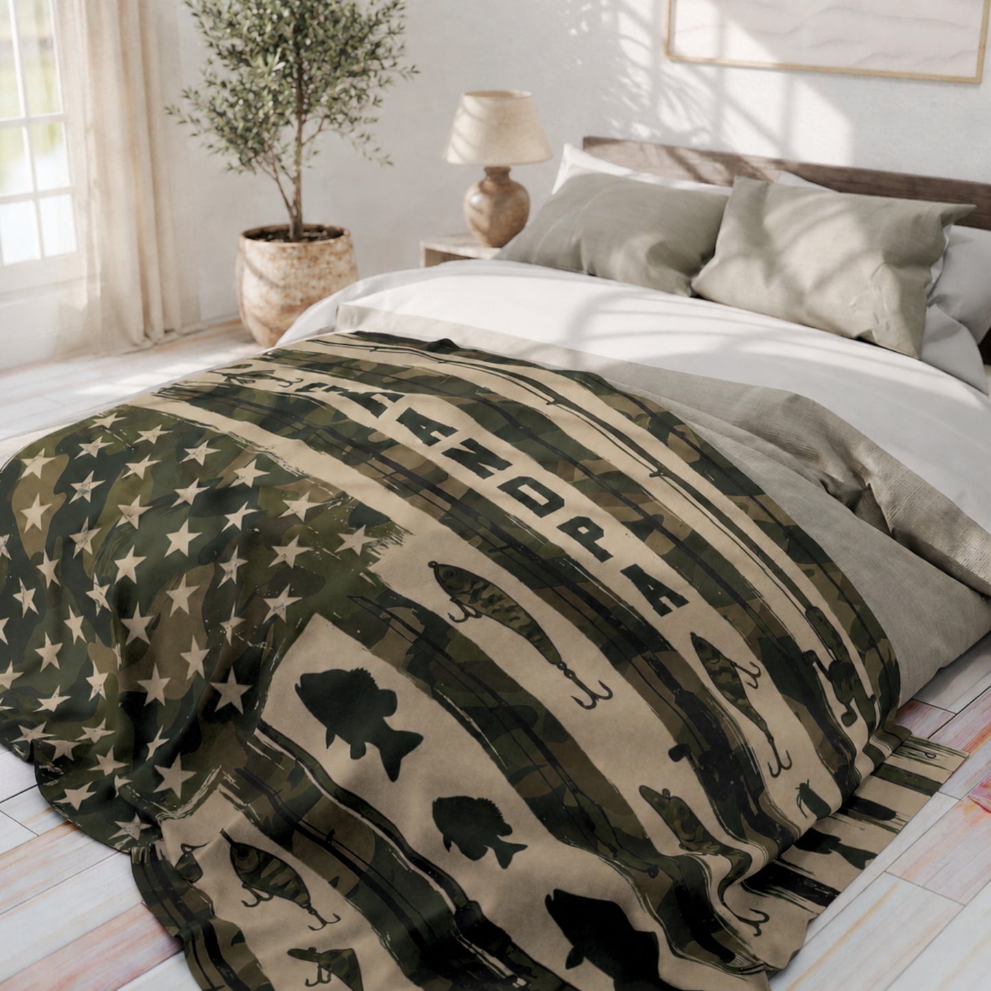 Personalized Camo Fishing Blanket