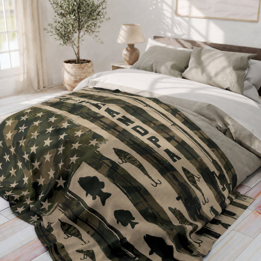 Personalized Camo Fishing Blanket