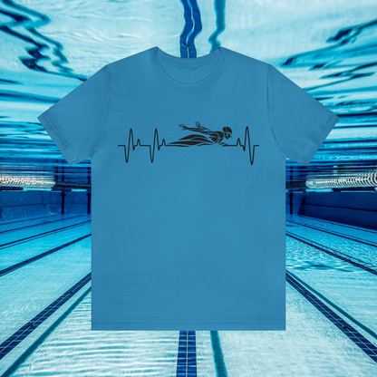 Swimming Heartbeat Shirt Swimmer T Shirt Gift for Swimming Coach Unisex Swimmer Tee Beach Vacation Shirt Swim Sport Shirt Gift For Swim Team