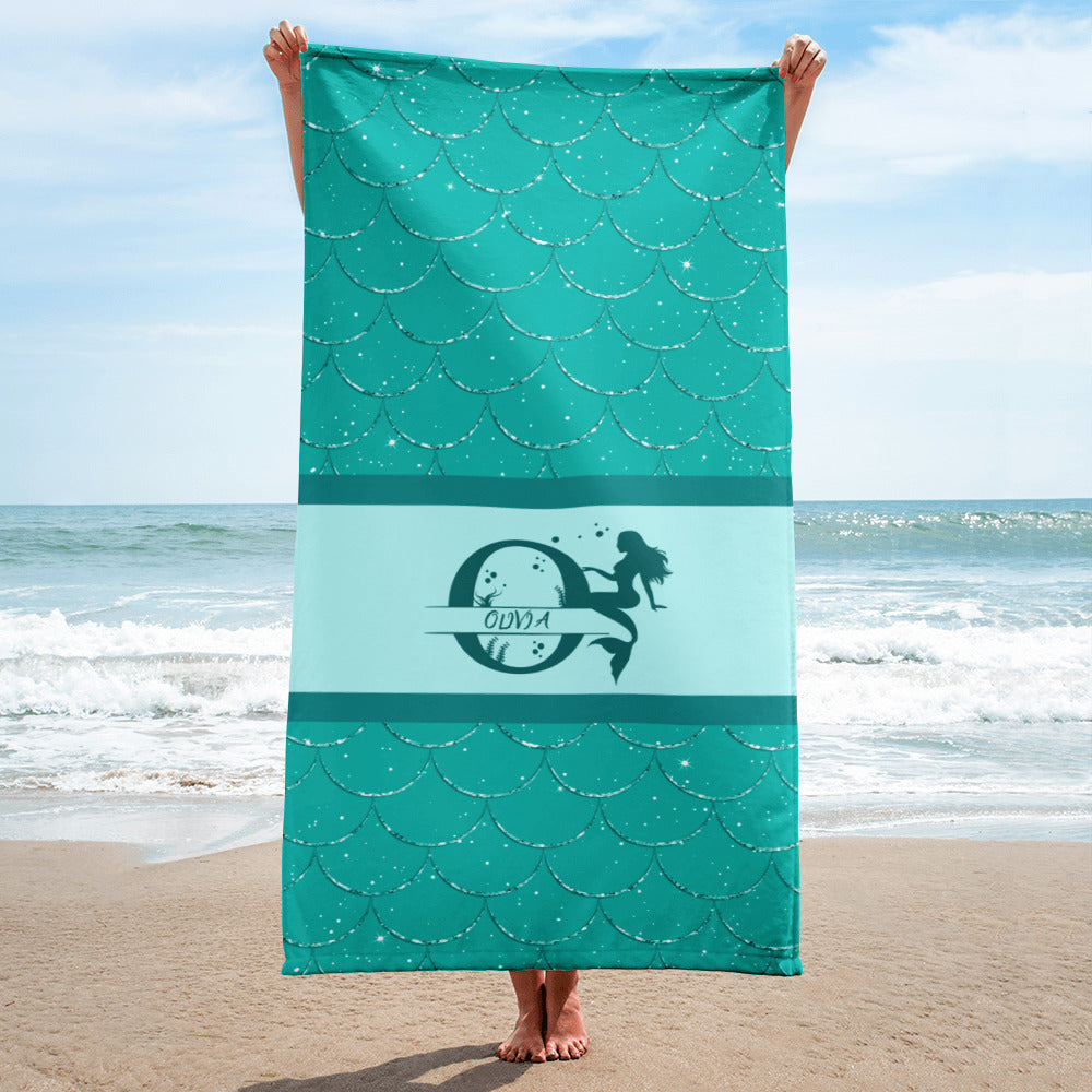 Mermaid Beach Towel Mermaid Core Monogram Beach Towel
