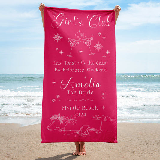 Custom Bachelorette Beach Towel Bride Beach Towel
