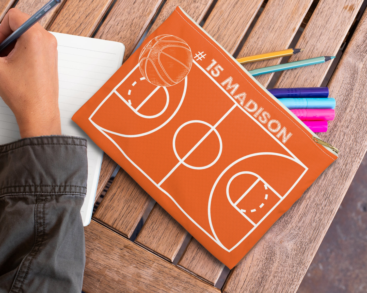 Personalized Basketball Zipper Case