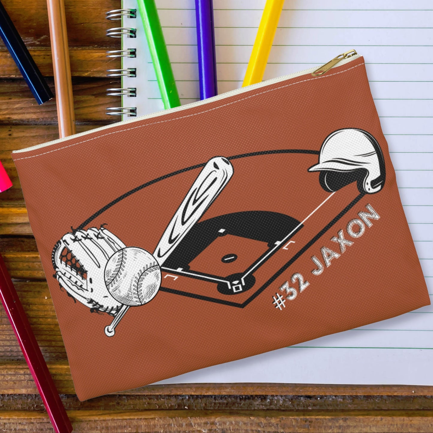 Personalized Baseball Pencil Case