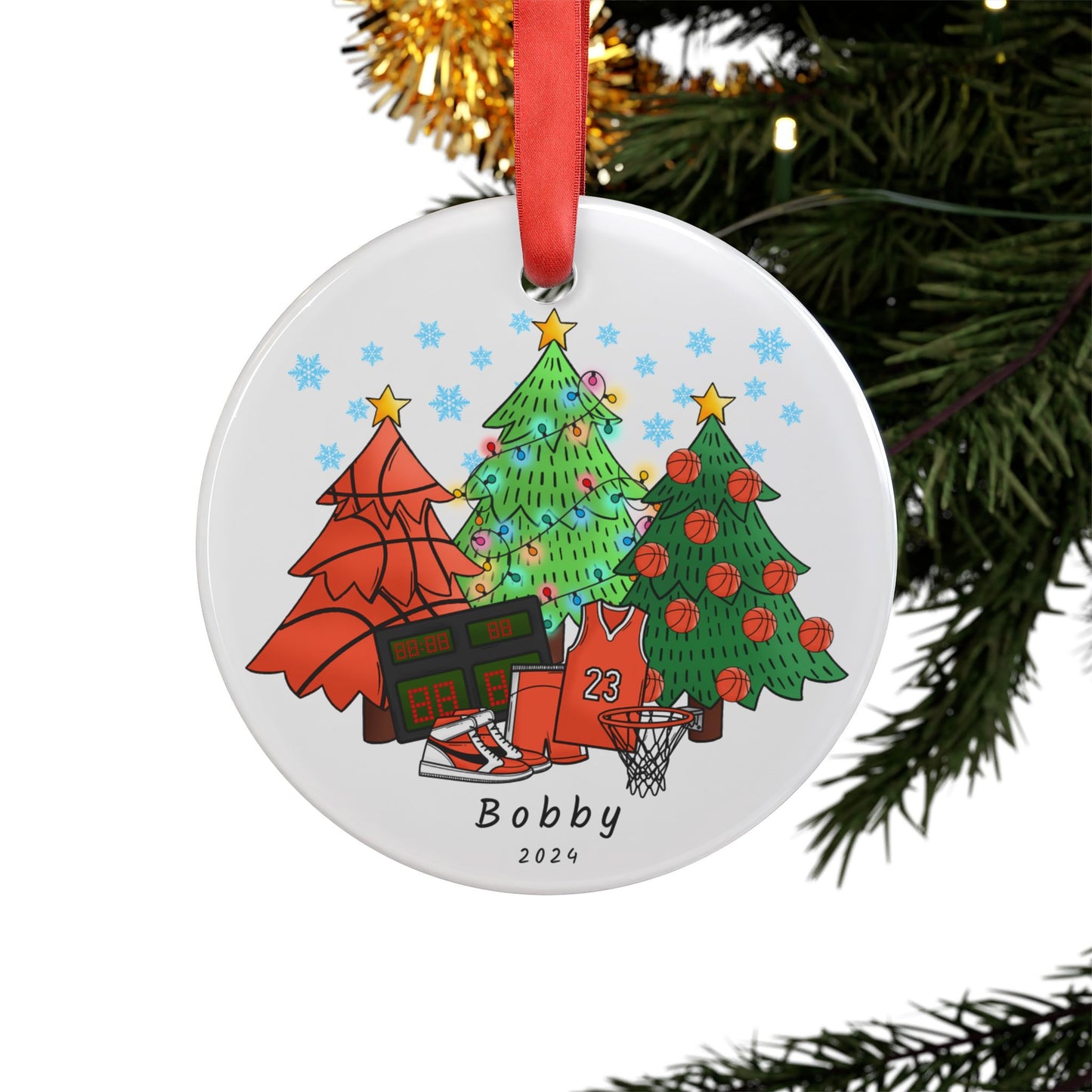 Personalized Basketball Ornament Custom Name Ornament