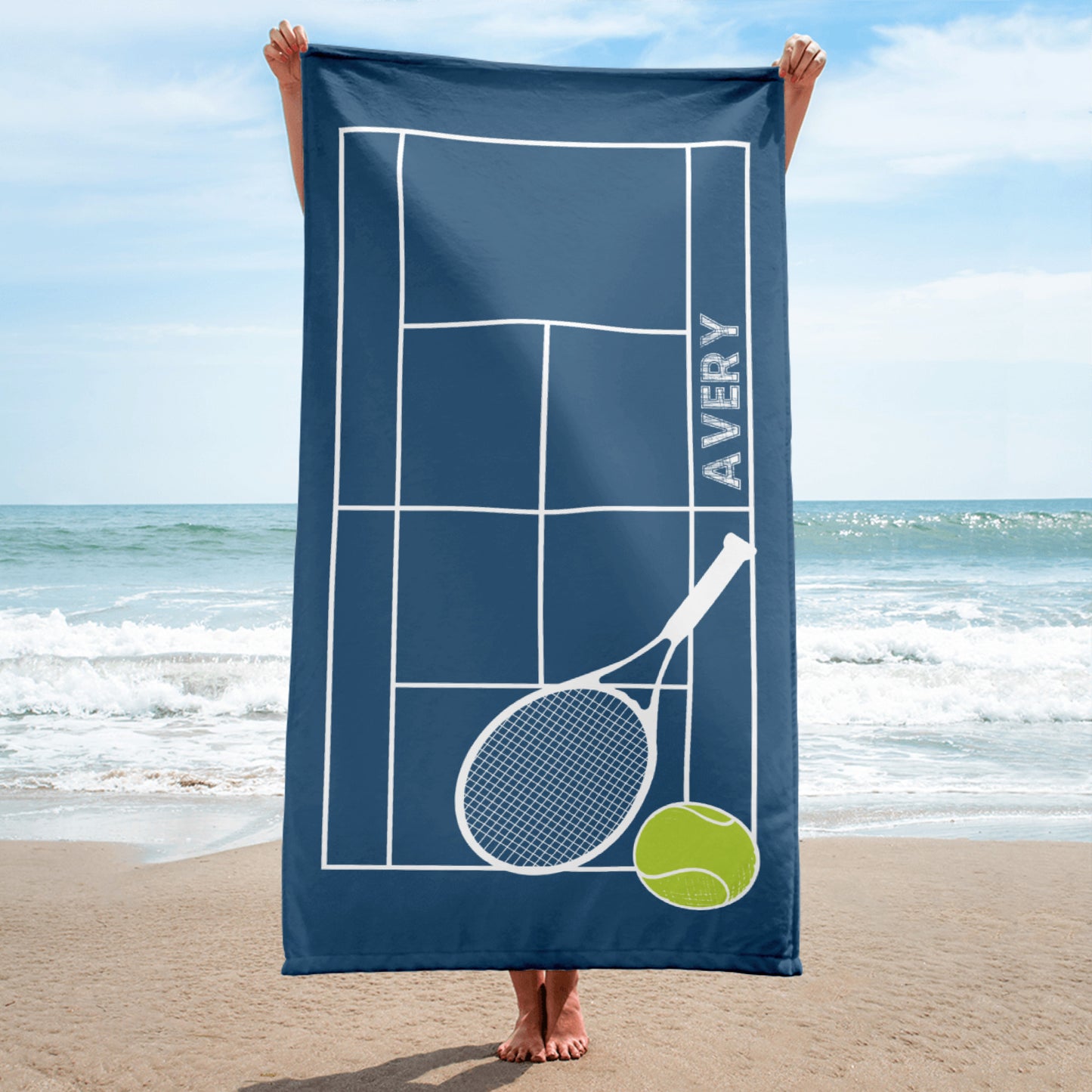 Personalized Tennis Beach Towel