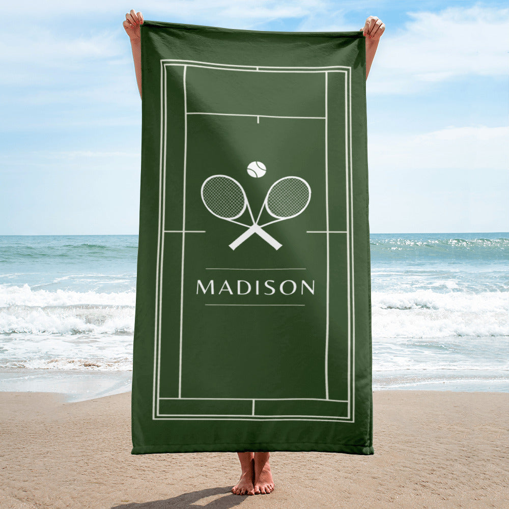 Personalized Tennis Court Beach Towel