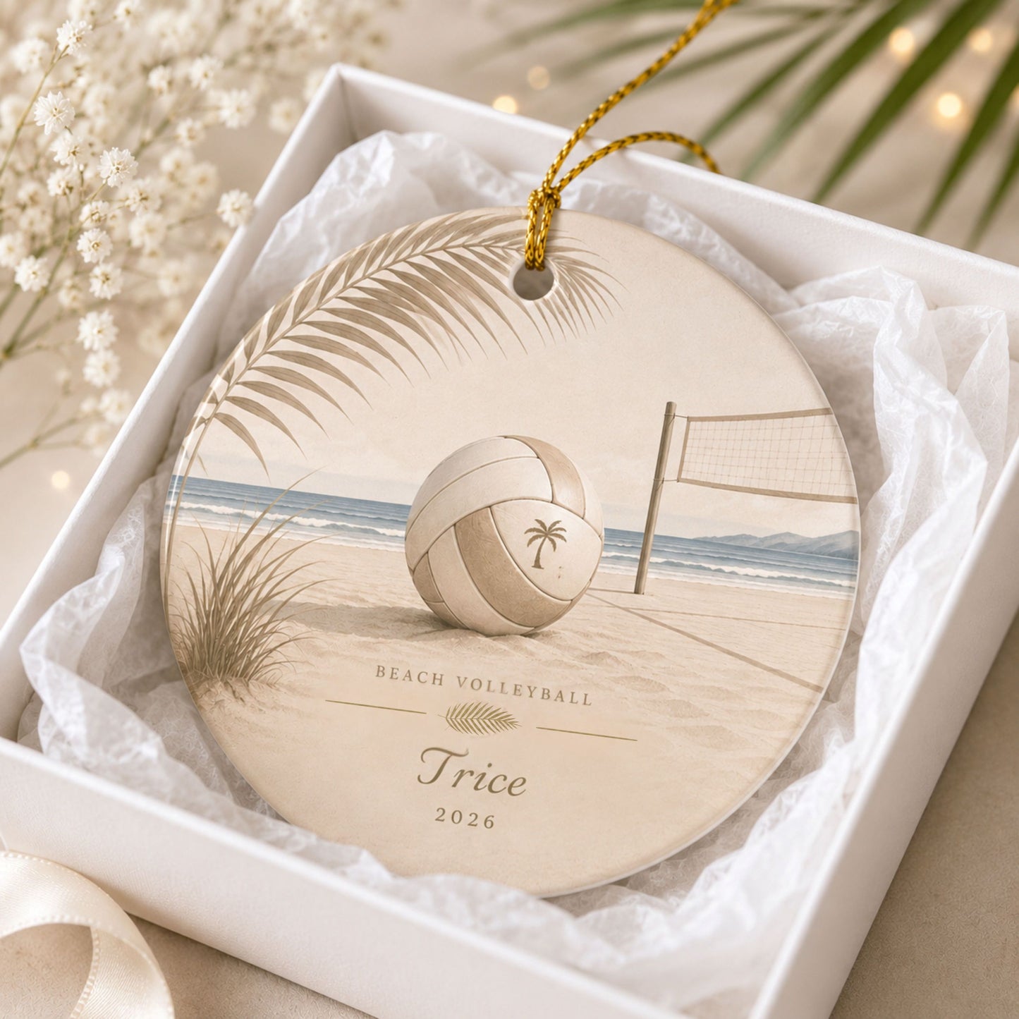 Personalized Beach Volleyball Ornament