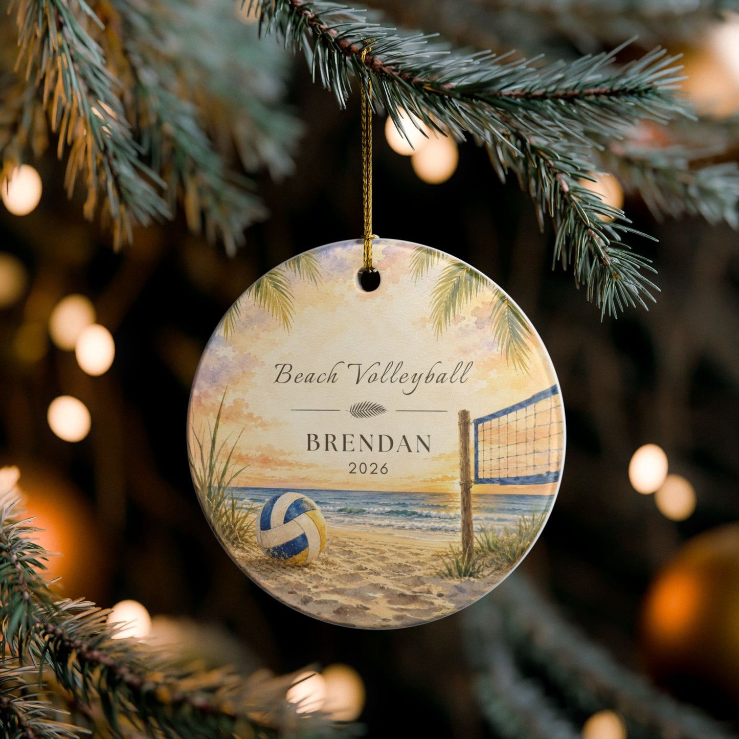 Personalized Beach Volleyball Ornament