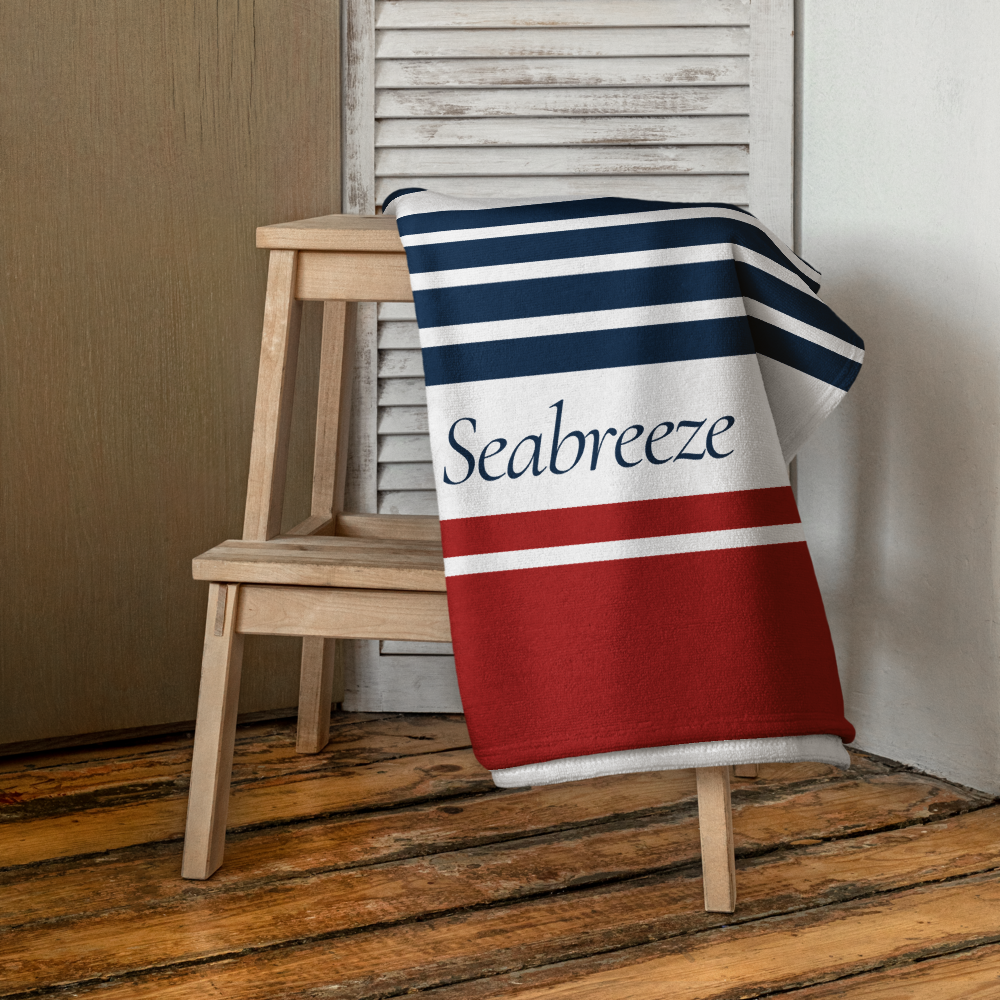 Personalized Nautical Beach Towel
