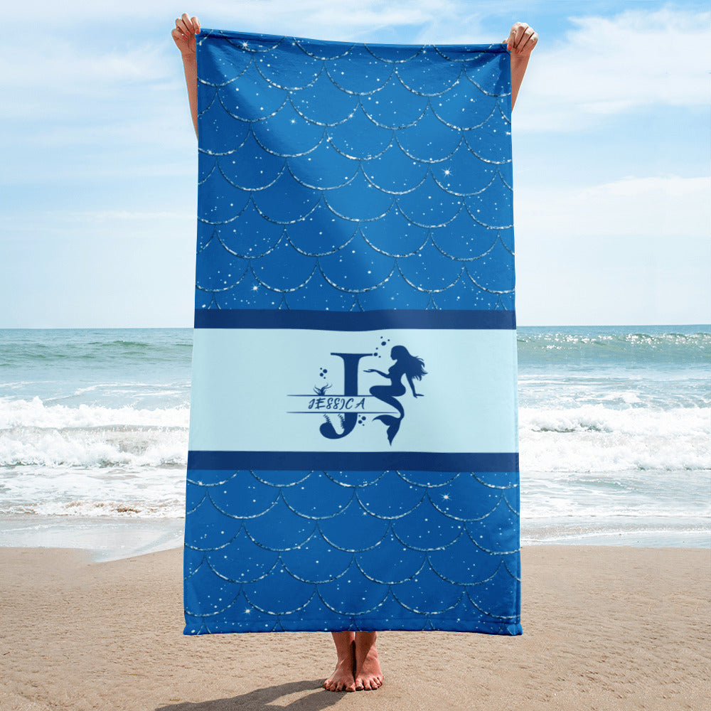 Mermaid Beach Towel Mermaid Core Monogram Beach Towel