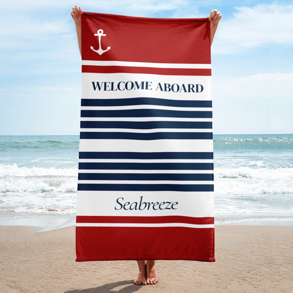 Personalized Nautical Beach Towel