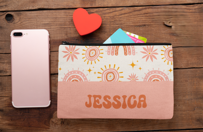 Cute Personalized Boho Rainbow Pencil Case Back to School Gift