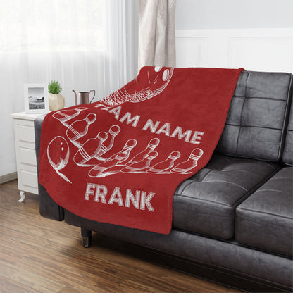 Personalized Bowling Gift Custom Name Blanket