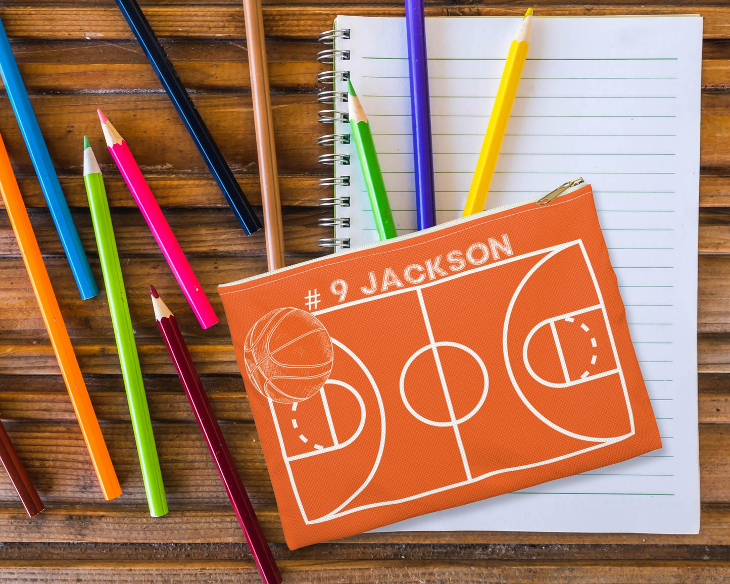 Personalized Basketball Zipper Case