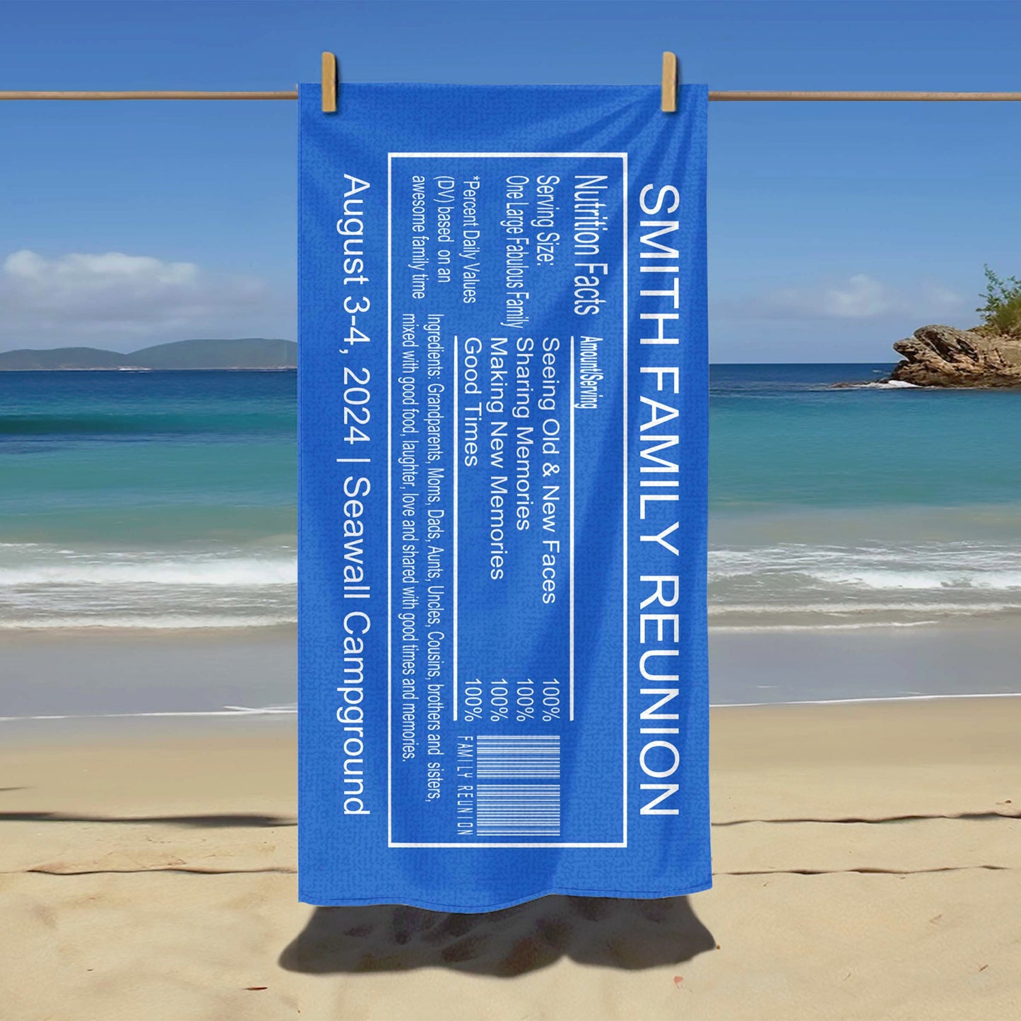 Personalized Family Reunion Beach Towel