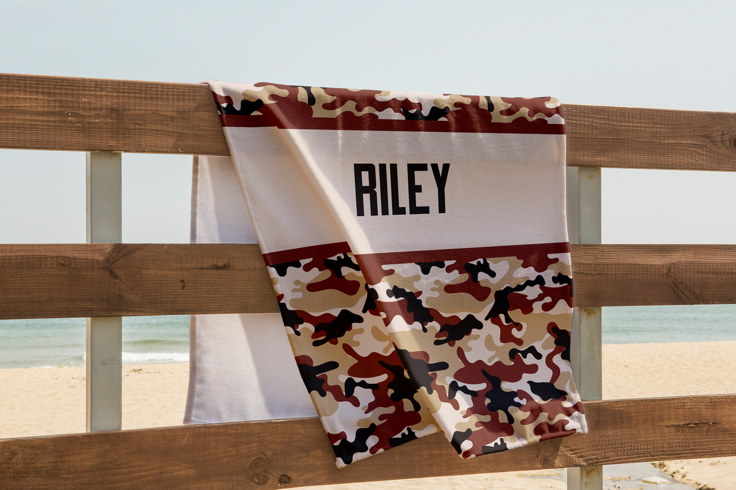 Personalized Camouflage Pattern Beach Towel