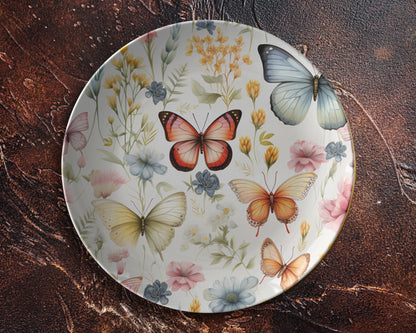 Decorative Floral Butterfly Plate