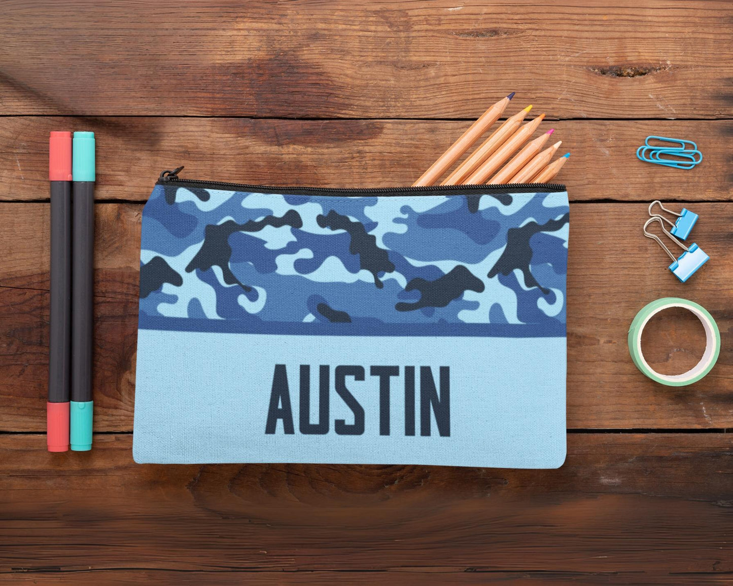 Personalized Camo Pencil Case Back To School Gift